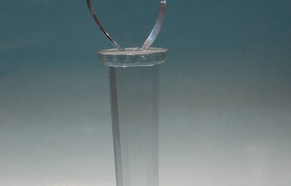 Crystal Trophy Tower with Flame