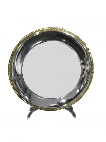 Round Shape Plain Metal Crest with Stand