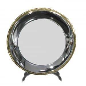 Round Shape Plain Metal Crest with Stand
